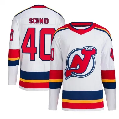 New Jersey Devils Akira Schmid Official Red Fanatics Branded Breakaway  Adult Home NHL Hockey Jersey