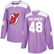 Authentic Brian Halonen Purple New Jersey Devils Fights Cancer Practice Jersey - Men's