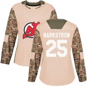 Authentic Jacob Markstrom Camo New Jersey Devils Veterans Day Practice Jersey - Women's