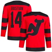 Authentic Nathan Bastian Red New Jersey Devils 2024 Stadium Series Primegreen Jersey - Men's