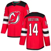 Authentic Nathan Bastian Red New Jersey Devils Home Jersey - Youth