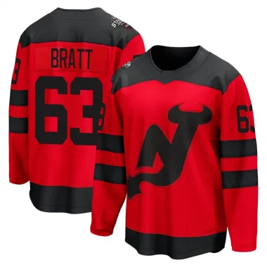 Breakaway Jesper Bratt Red New Jersey Devils 2024 Stadium Series Jersey - Men's