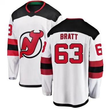 Breakaway Jesper Bratt White New Jersey Devils Away Jersey - Men's