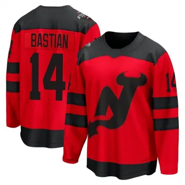 Breakaway Nathan Bastian Red New Jersey Devils 2024 Stadium Series Jersey - Men's