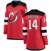 Breakaway Nathan Bastian Red New Jersey Devils Home Jersey - Women's