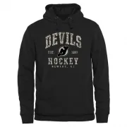 Black New Jersey Devils Camo Stack Pullover Hoodie - Men's